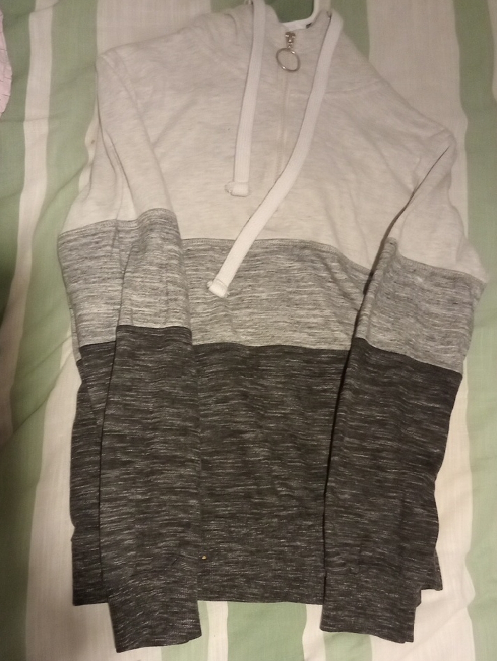 Reflex Gray Zip-Up Hoodie with Bear Label